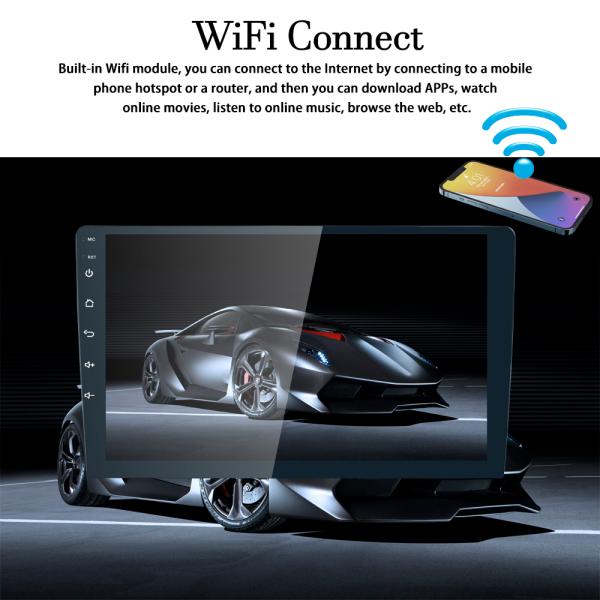 Android Auto 10.0 Car Radio TS18 Double Stereo with GPS Navigation and FM Transmitter