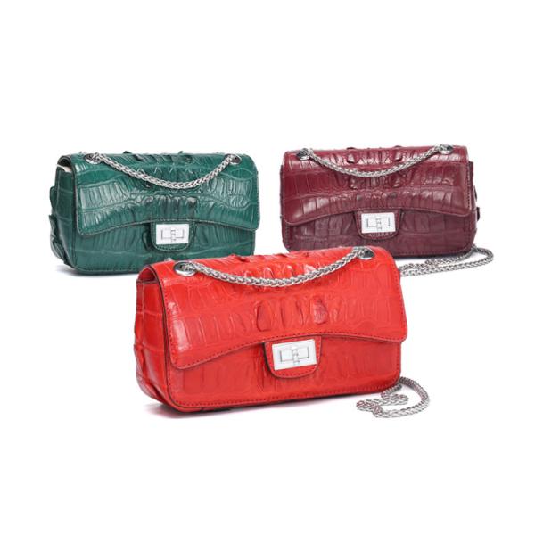 Summer new style crocodile tail bone leather bag shoulder bag for women