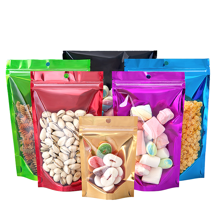 Premium Stand up Pouch Clear Resealable Plastic Zip Lock Bag for Snacks Candy Coffee Cereal Storage