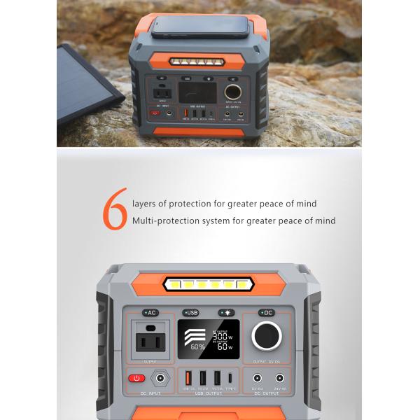 Portable 300W Power Bank Solar Generator Mini Solar Panels with MPPT Controller External Battery Car Power Source for Home Use
