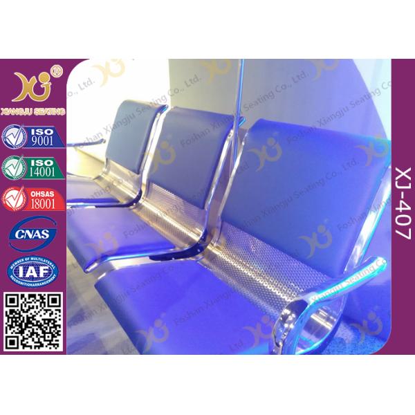 Powder Coated Steel Tube Beam Waiting Area Chairs , Waiting Area Seating With Armrest