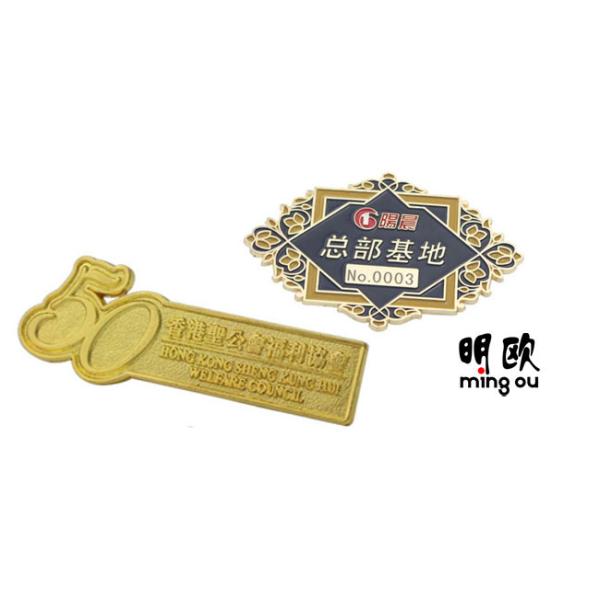 Identity Function Academic Lapel Pin Badges 2D Embossed Fake Gold Color