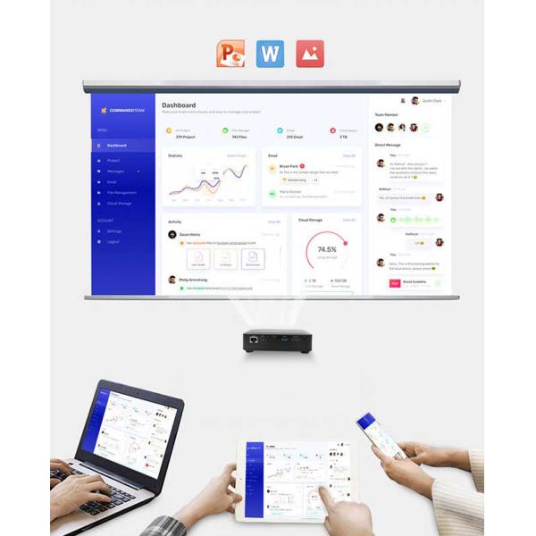 RGB LED OSRAM Q6 Portable DLP Smart 4K 3D Projector ROM 32GB EMMC