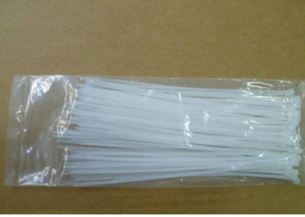 White Nylon Cable Ties For Electric Wire / PVC Bag Packed