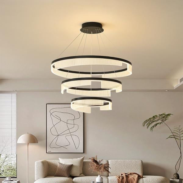 Three Ring Study Bedroom Acrylic Chandelier Beautiful Translucent Living Room Dining Room Chandelier