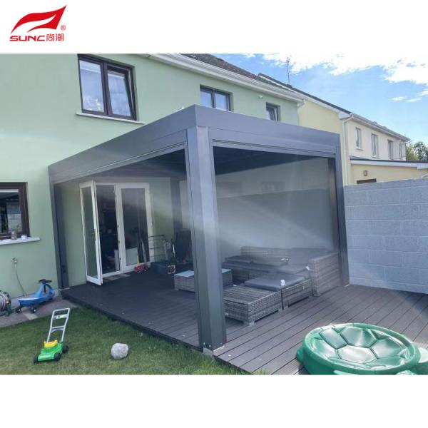 Газебо перголы крыши патио на открытом воздухе регулируемое Louvered со шторками Ziptrack тени Солнца