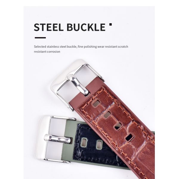 FKM Fluororubber Strap - Breathable Leather Texture