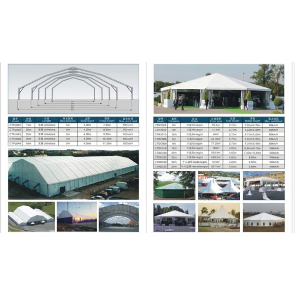 Aluminium Frame Large Marquee Warehouse Tent With White PVC Wall For Storage