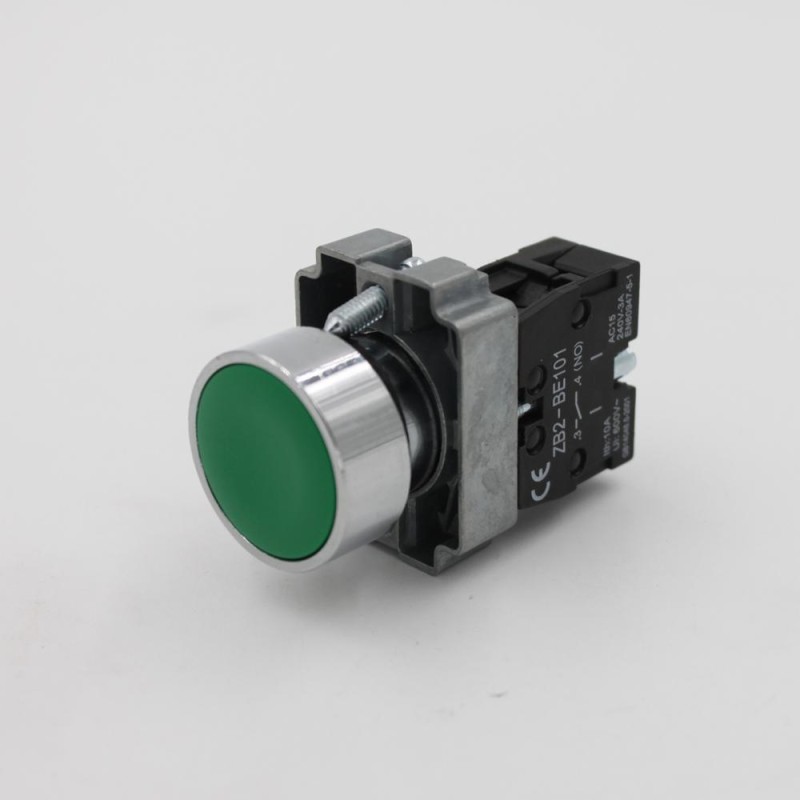 220V/230V Momentary Brass Push Button Switch XB2-BA31 with 22mm Green Button 1NO 10A IP40 CE/TUV for Industrial Control