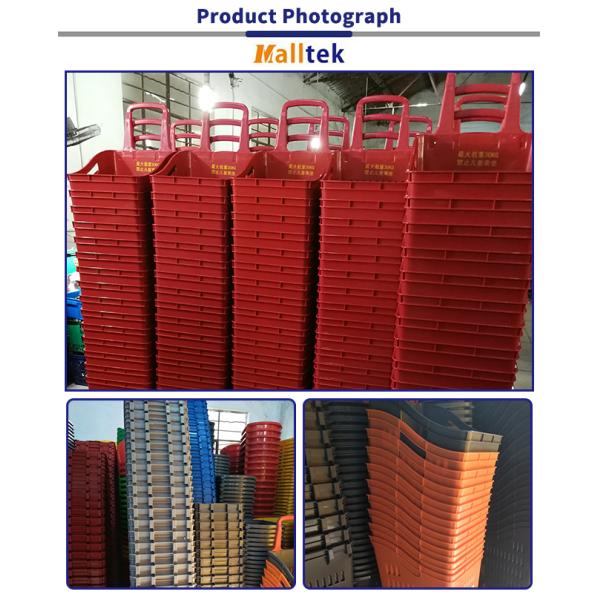 Cesta de compras de plástico gris rodante ecológico de gran capacidad