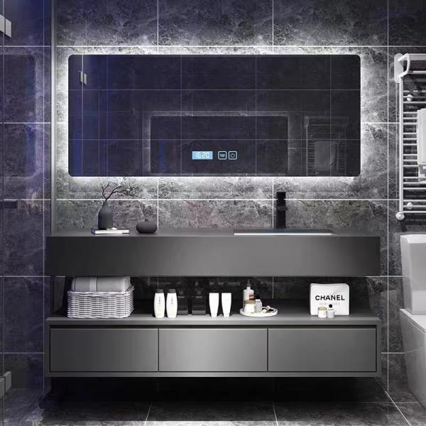 Luxury Rock Plate Integrated Bathroom Cabinet Hotel Toilet Wash Basin