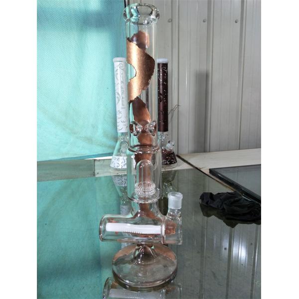 Perc Glass Smoking Pipe 7mm With Rasta Rod 18Inches
