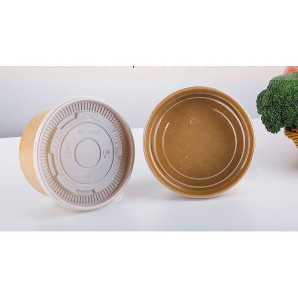 Eco Friendly, Oil Resistant, Salad Soup Rice Noodles Bowl, Bamboo Pulp, Disposable, Kraft Paper Bowl Lid