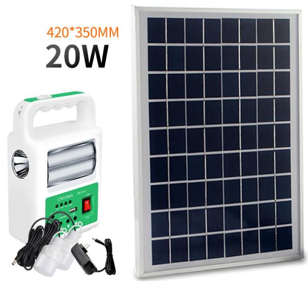 Portable Solar Power Bank Panel 2 LED Lamp with USB Cable Battery Charger Emergency Lighting System