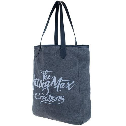Black Custom Canvas Bags With Letter Printing / Silk - screen Logo