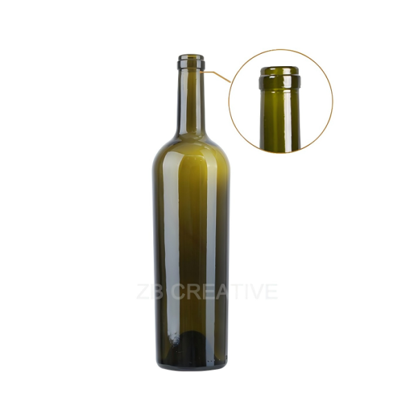 Empty Wine Glass Bottle 750ml Cork Closure 755g Bordeaux Shaped 1725K-7