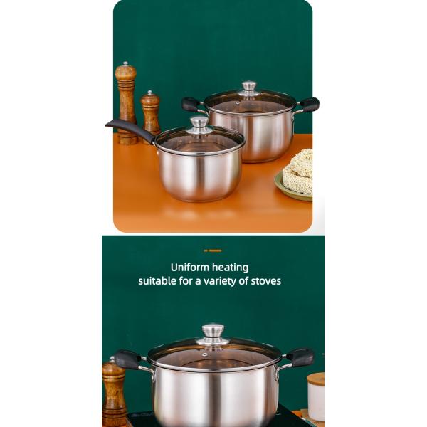 High Quality Home Kitchen Cooker Pasta Pot Stainless Steel Soup Stock Pot Induction Cooking Pot With Lid