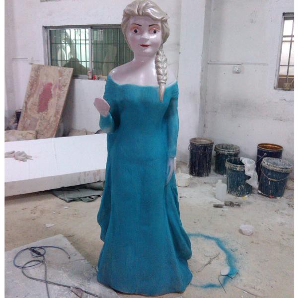 frozen character princess cartoon  statue life size fiberglass  as decoration in park