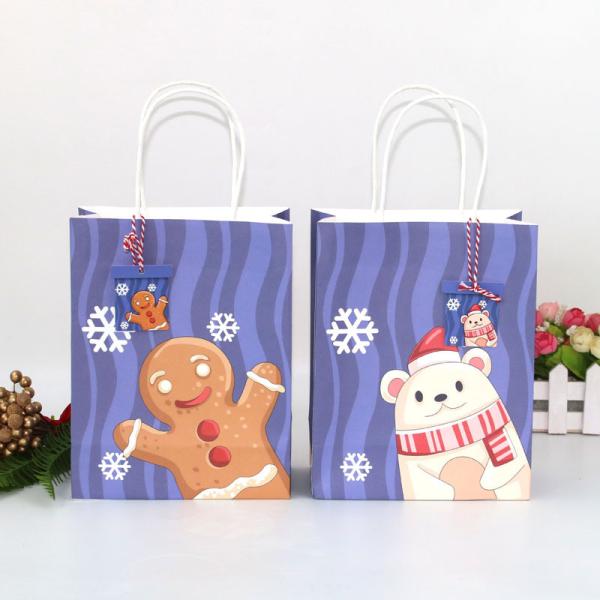 Sacos portáteis imprimindo UV do presente do Natal do papel de embalagem 18*9*23cm