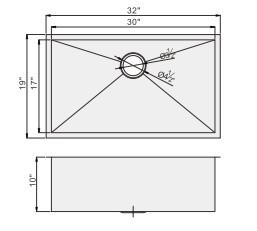 16 Gauge Stainless Steel Single Basin Undermount Kitchen Sink Rectangular Shape
