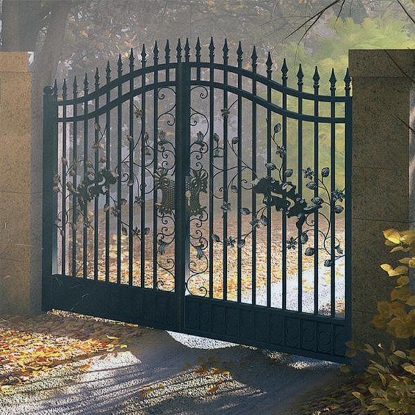 Modern House Grill Design Front Door , Galvanized Wrought Iron Main Gate