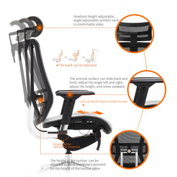 Height Adjustable Breathtable Rotatable Office Chair With Mesh Fabric Boss Desk Chair