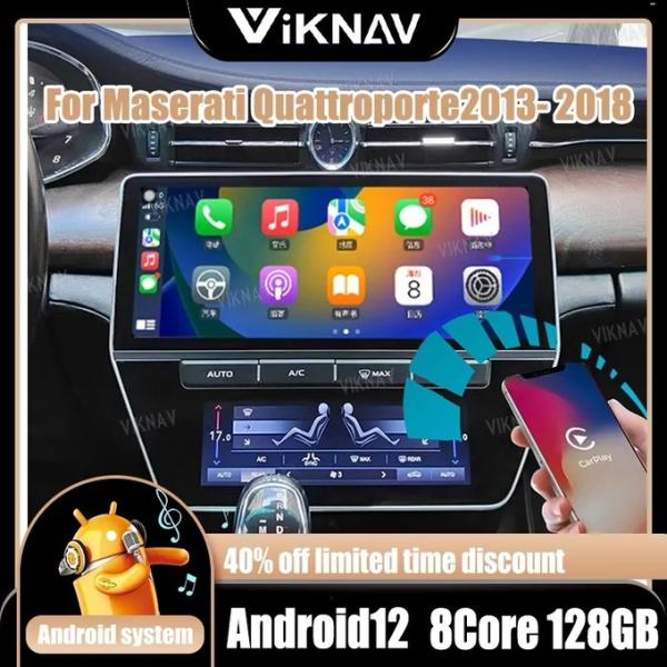 12.3 дюймовый головный блок для 2013-2018 Maserati Quattroporte Мультимедийный проигрыватель GPS навигация 4G Wifi Беспроводная Carplay
