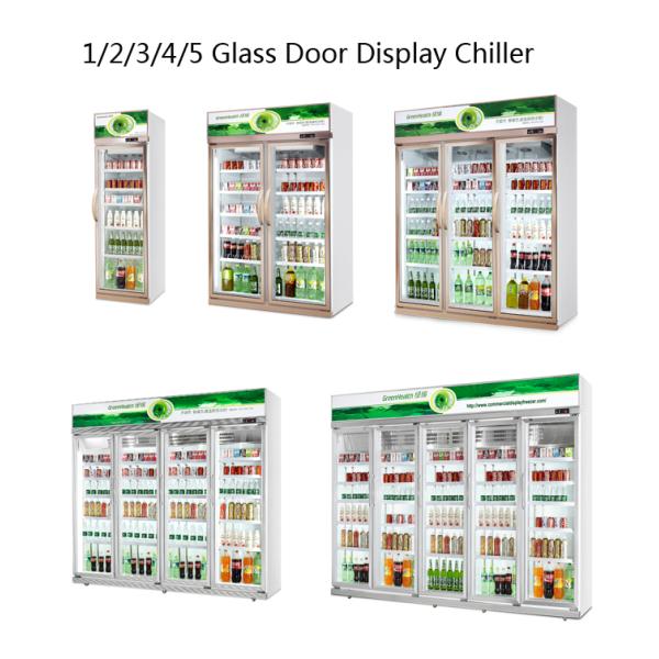 Охладитель дисплея напитка магазина чистосердечный автоматический размораживает 5 ПК в дверь