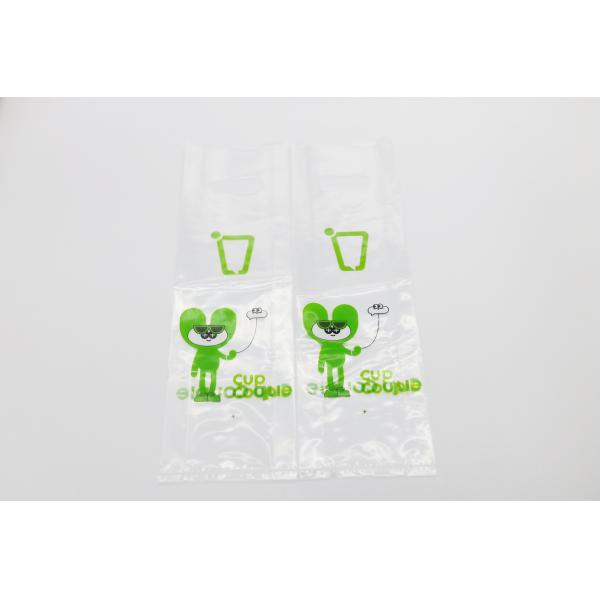 Las bolsas de plástico biodegradables de CMYK para la bolsa de la bebida del café de las bebidas del tenedor de tazas