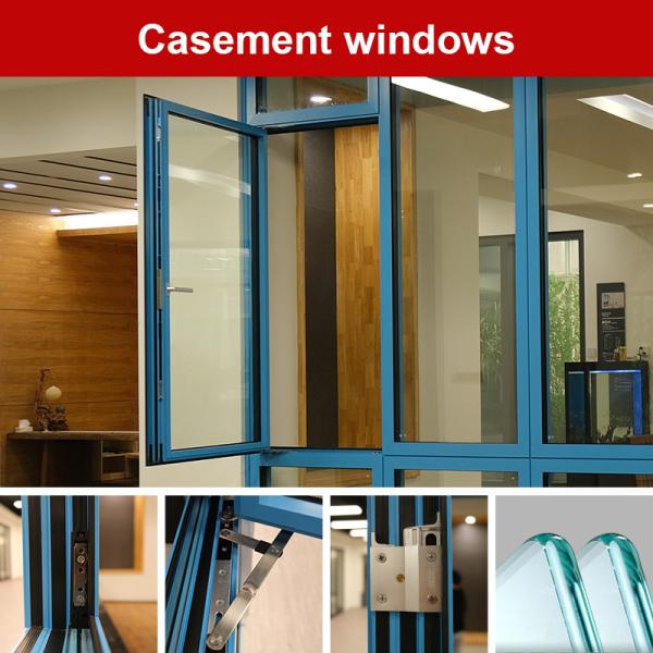 Удар окна окна рамки балкона дома алюминиевый - устойчивый вертикальный раскрывая тип