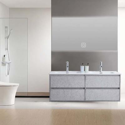 Plywood Bathroom Furniture Cabinets 120cm Drawer Cabinet With Mirror
