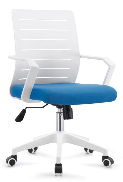 White And Blue Officeworks Desk Chairs , High Back Adjustable Computer Chair