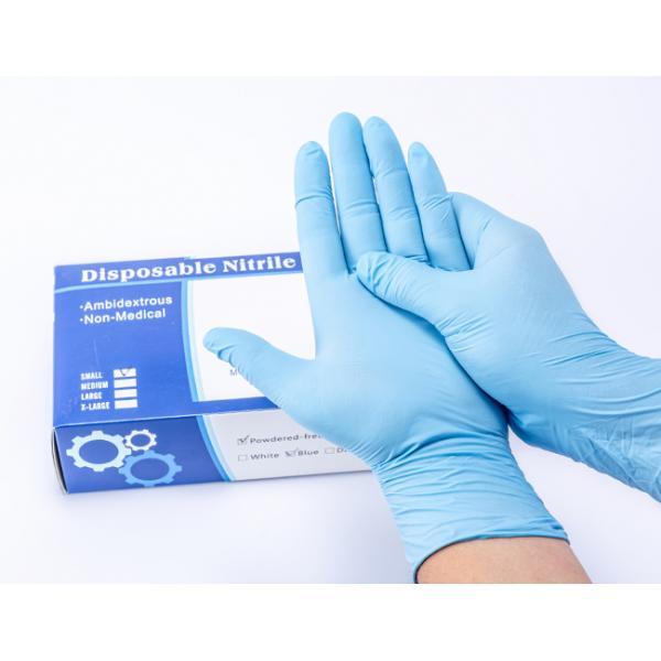 Extra Strength Medical Disposable Glove Blue Nitrile Coated Work GB