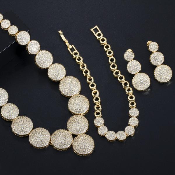 Luxury Jewelry Full Crystal Cuban Chain Bracelet Necklace Hiphop CZ Jewelry Chain Necklace Bracelet Earring jewelry sets