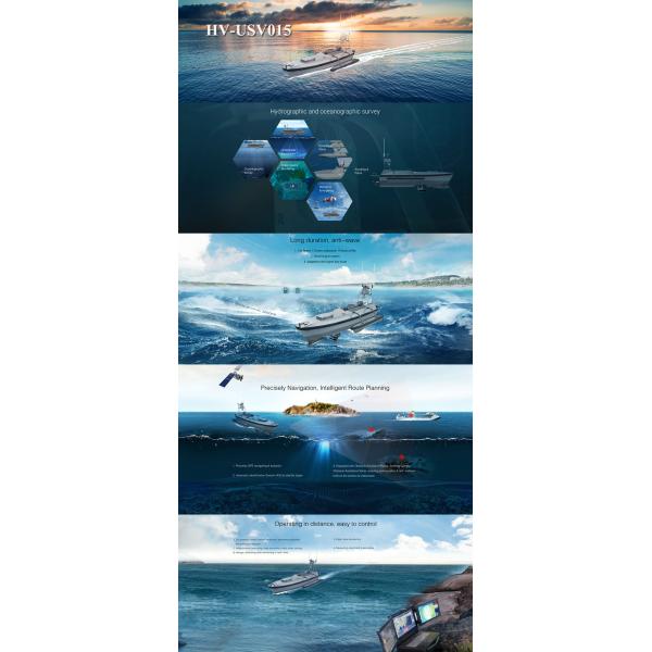 Hawkvine USV015 Unmanned Surface Vehicle Disel Engine Power supply Weight 1400kg Speed 12Knot