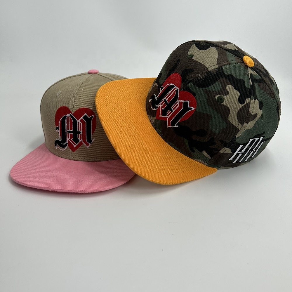 Acrylic 3D Embroidered 6 Panel Snapback Caps Puff Embroidery Hip Hop Sports Custom