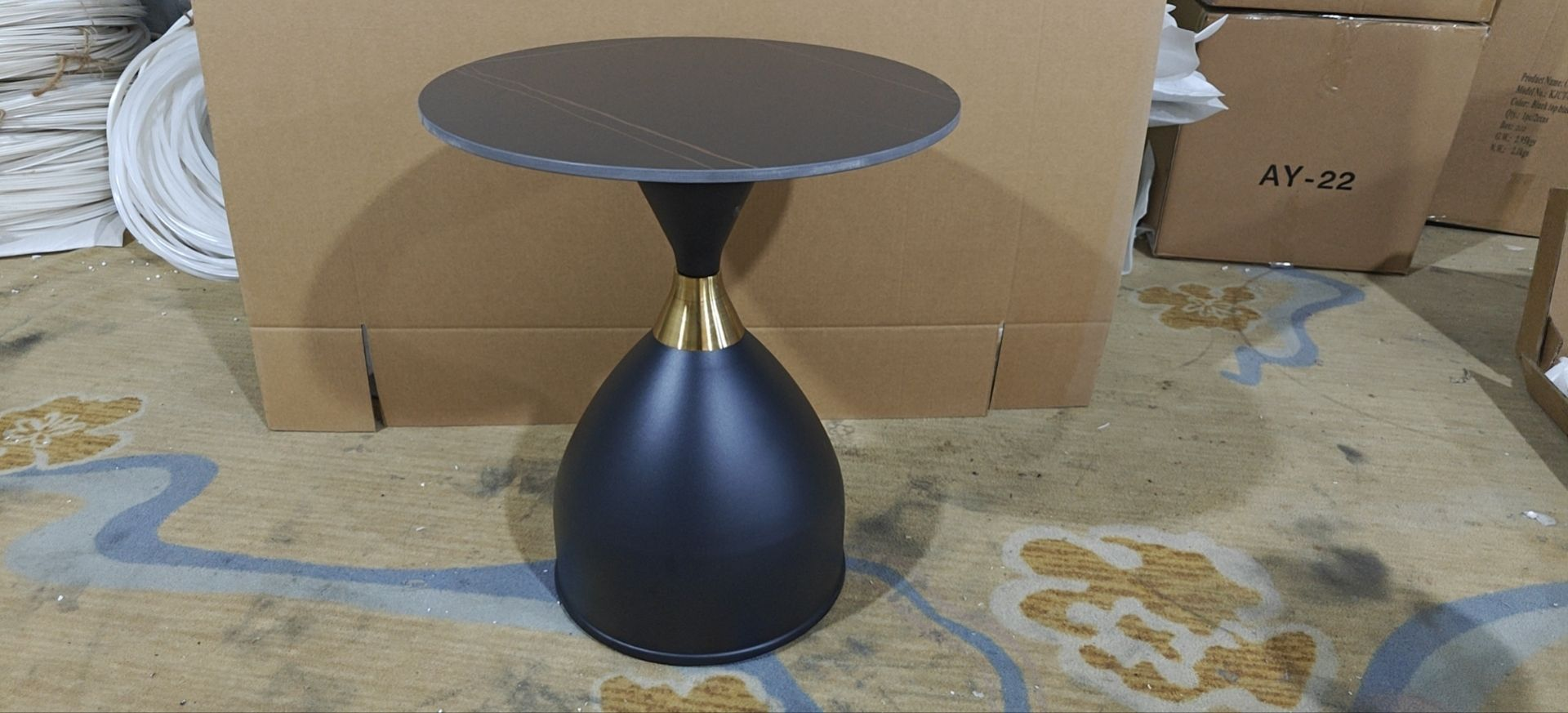 Modern Convertible Metal Accent End Table Bedside Table Small Sofa Side Table Coffee Table for Living Room Sintered Stone Rock