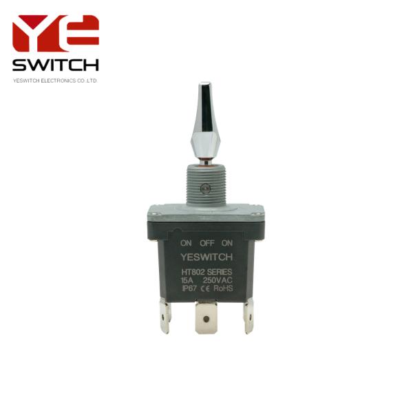 ON-OFF-ON Industrial Metal Toggle Switch With PC Terminal For Loader