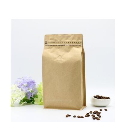 Stand up k Pouch/Brown Kraft Paper Bag with Handle Clear Window and Zipper for Cafe