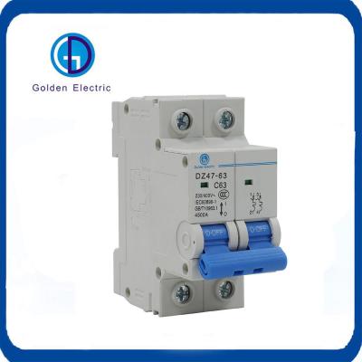Interruptor de baixa tensão MCB Dz47 AC 230/400V 16A 20A 25A 32A 63A 1P/2P/3P/4P Miniatura