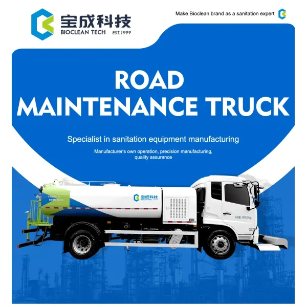 Efficient Pure Electric Road Maintenance Truck with High-Pressure Flushing and Versatile Cleaning for Municipal Use
