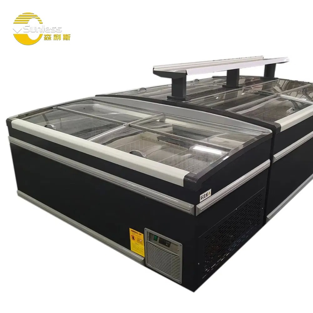 2m Full View Window Display Cabinet Commercial Refrigerator for Supermarket