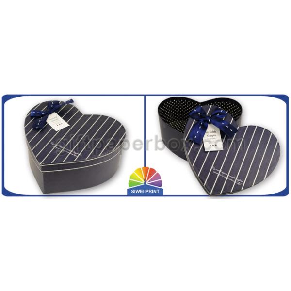 Fancy Heart Shaped Paper Gift Box For Women , Jewellery Packaging Box With Ribbon