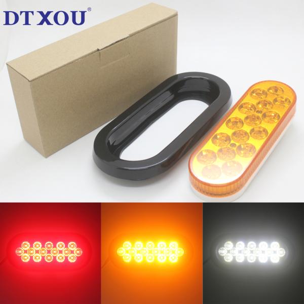 Truck Trailer 6 Inch Oval White Red Yellow Cargo Light for 12V Truck External Lights