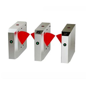 Double Direction Waist High Turnstile with Clear Acrylic Flap and Stainless Steel Housing