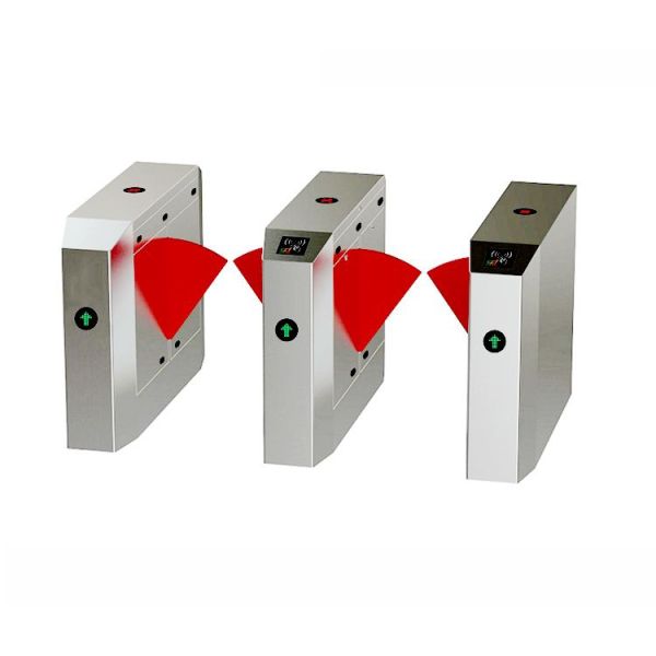 Double Direction Waist High Turnstile with Clear Acrylic Flap and Stainless Steel Housing