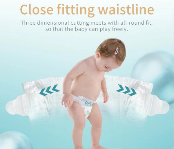 Free sample magic tape baby diaper huge absorphtion soft breathable waist stick diaper