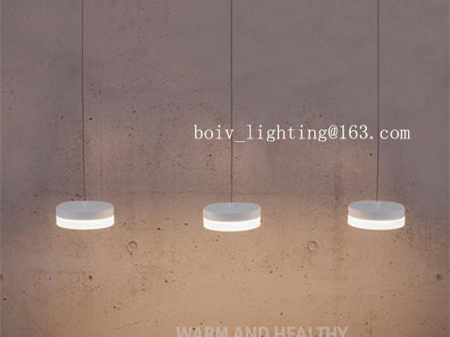 Three White LED Aluminum Round Link Pendant Lights Lamp 32w Acrylic