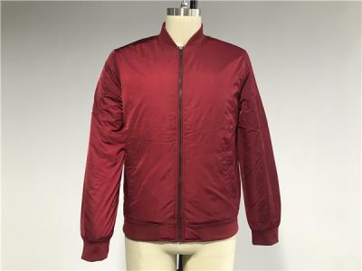 Red 100% Polyester Bomber Puffer Jacket , Male Bomber Jacket TW74264