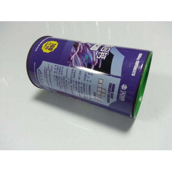 Контейнер олова цилиндроида/коробка металла упаковывая для упаковывать порошка кальция